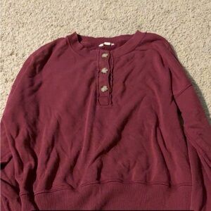 American Eagle Outfitters Burgundy Crew Neck Sweater